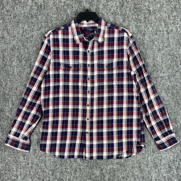 OLD NAVY SHIRT MENS XL FLANNEL VINTAGE RETRO LONG-SLEEVE BUTTON-FRONT EASY-CARE - Picture 1 of 13